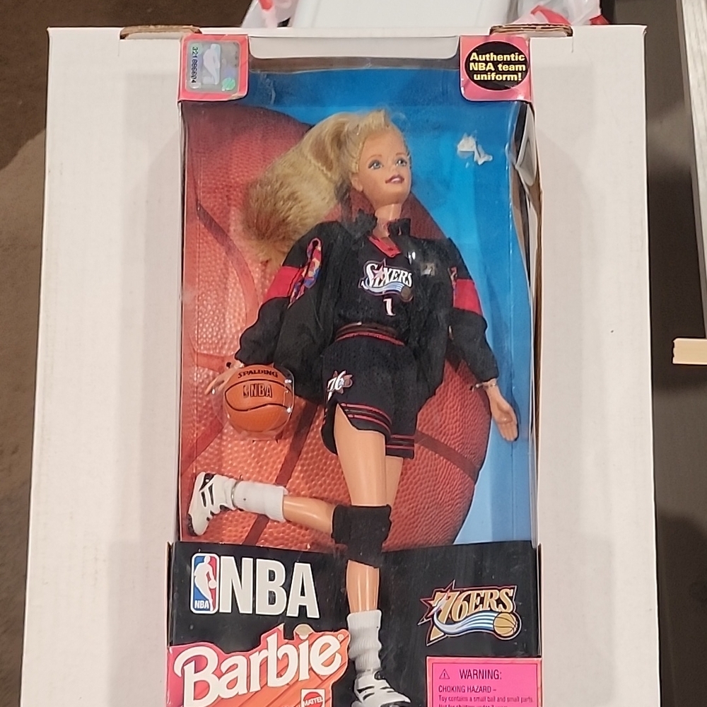 NBA Barbie in Black and Red 76ers Basketball Uniform